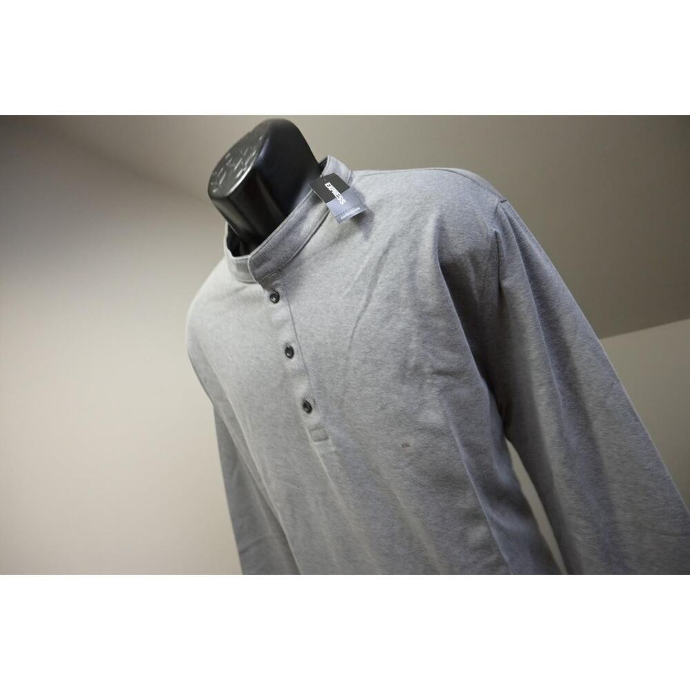 Express Henley Tee Shirt Sweatshirt Moisture Wicking Long Sleeve Mens 2XL NWT